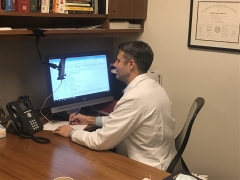 Primary Care physician performing a video visit